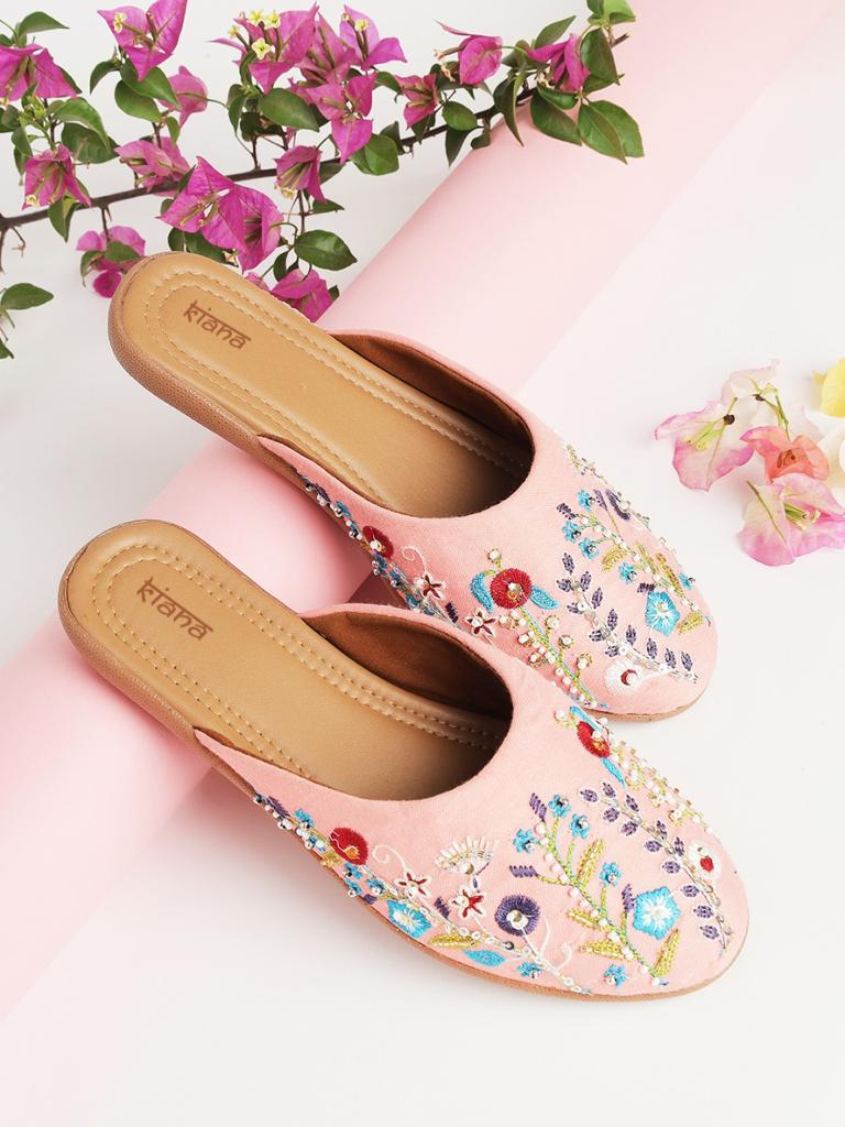 Kiana Fancy Wear Women Embroidered Indian Mojari Collection